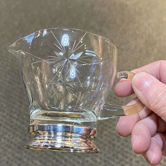 Watson starburst open sugar and creamer Sterling bases - Picture 2 of 5